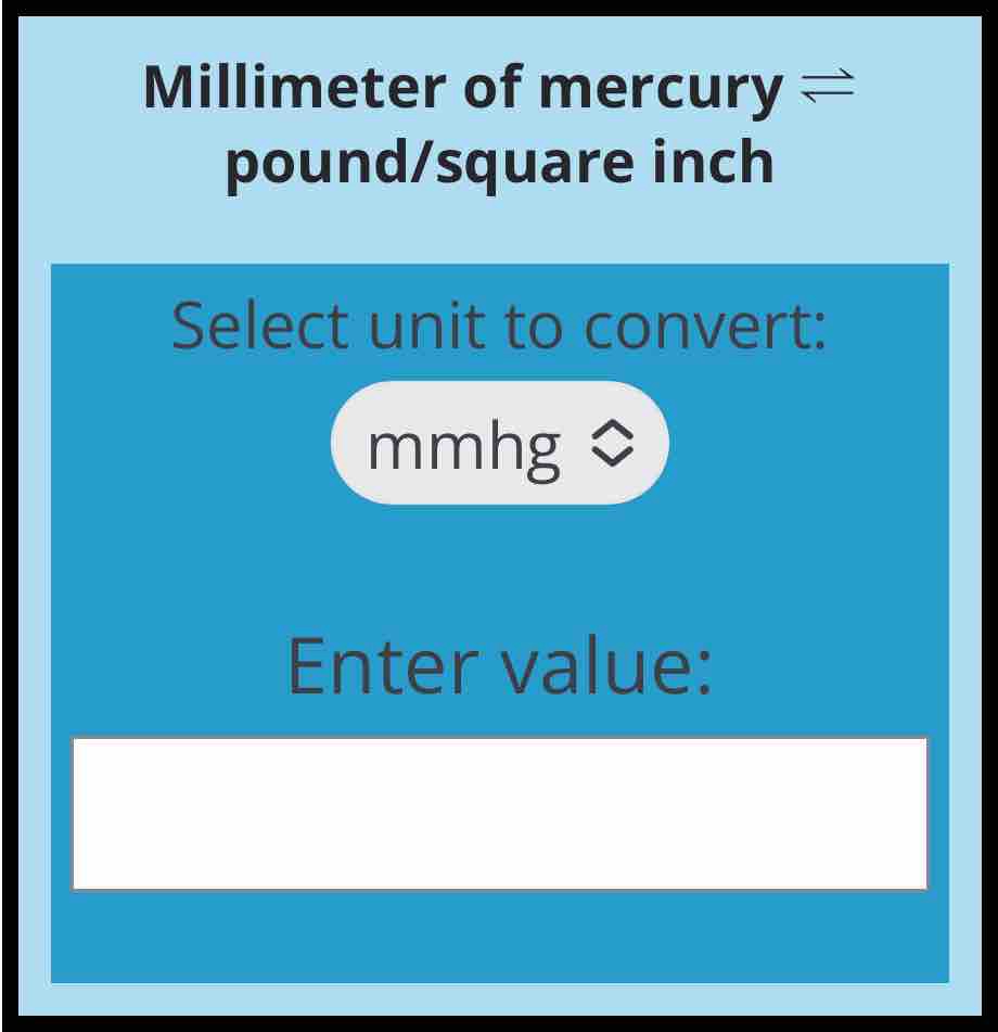 mmhg to psi | Pressure Conversion