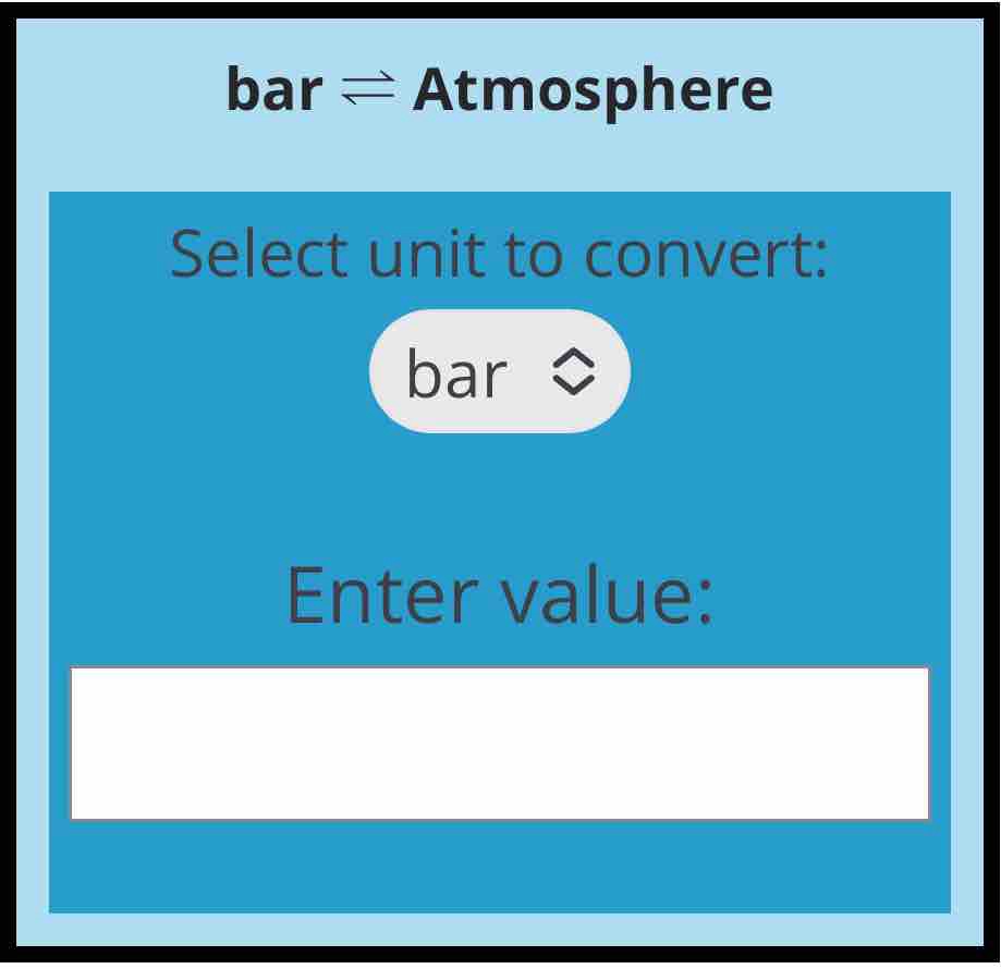bar to atm Pressure Conversion