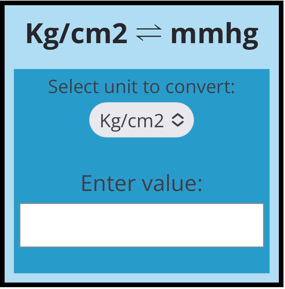 Kg/cm2 to mmhg