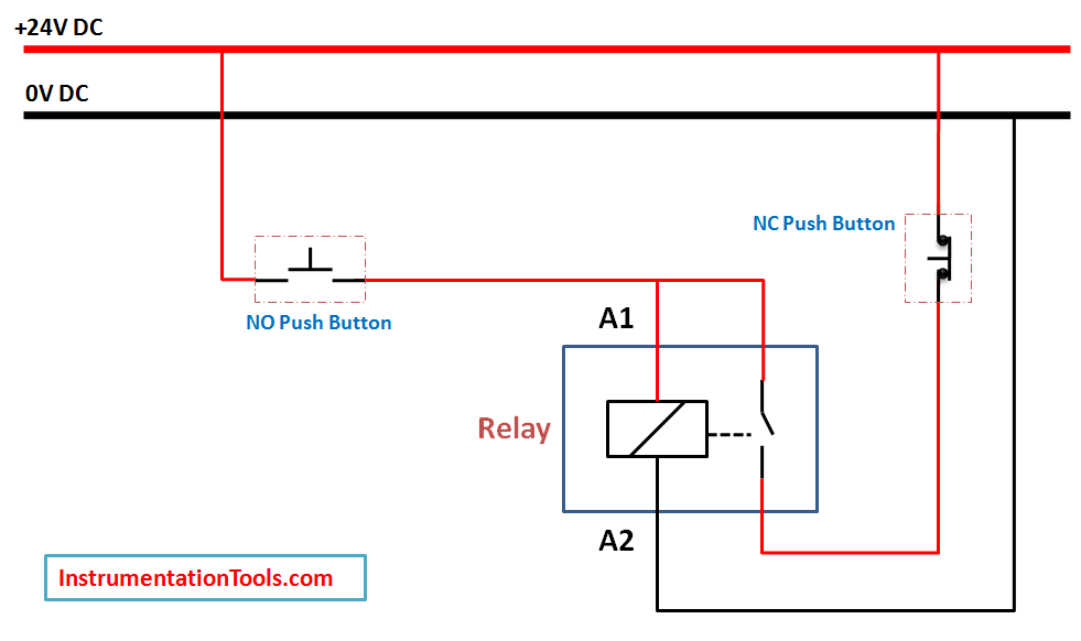 Relay Latching Circuit Using Push On Instrumentation Tools