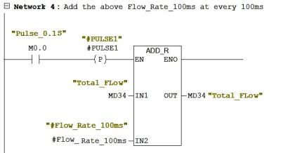 Ladder Logic for Flow Meter Totalizer - InstrumentationTools