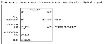 PLC Program to Control Gas Pressure using Closed-Loop
