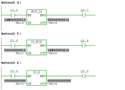 Siemens PLC programming: BCD, Integer, Double Integer, Real