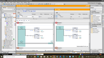 Compare Online and Offline PLC Programs - Siemens Tia Portal