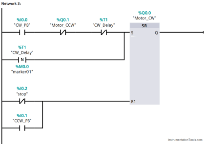 Timer during Motor Direction Change PLC Program