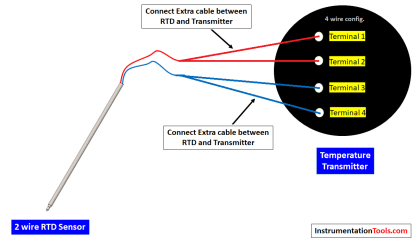 How to Convert 2 wire RTD into 3 or 4 wire RTD?