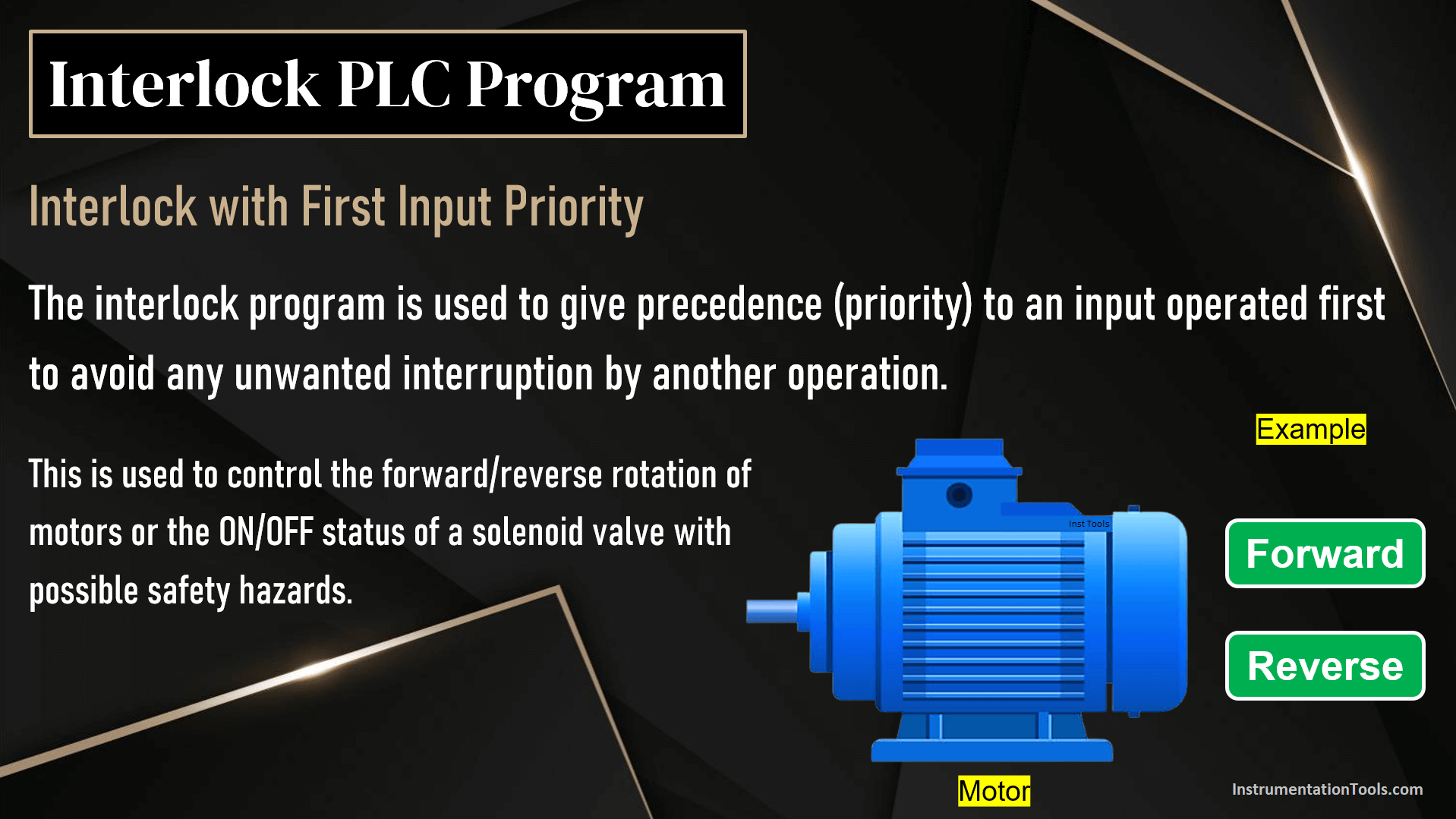 PLC Interlock Logic with First Input Priority Inst Tools