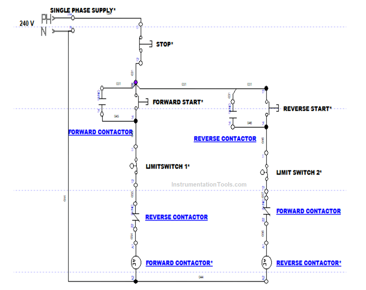 Motor Forward and Reverse Direction Control using Limit Switches