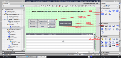 Export Data from WinCC Runtime Advanced into Excel using VB Script