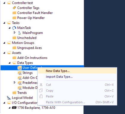 Create User Defined Data Types and Function Blocks in Studio 5000