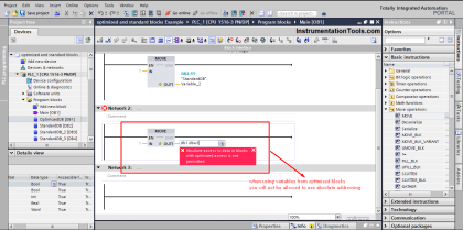 Tia Portal - Optimized and Standard Data Block Access