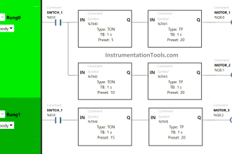 Ladder Diagram Example using Memory Bits and Set Coils