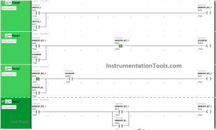 Example of Controlling the PLC Output using Push Buttons
