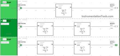 PLC Ladder Logic Design: Control 3 Motors with Toggle Switch