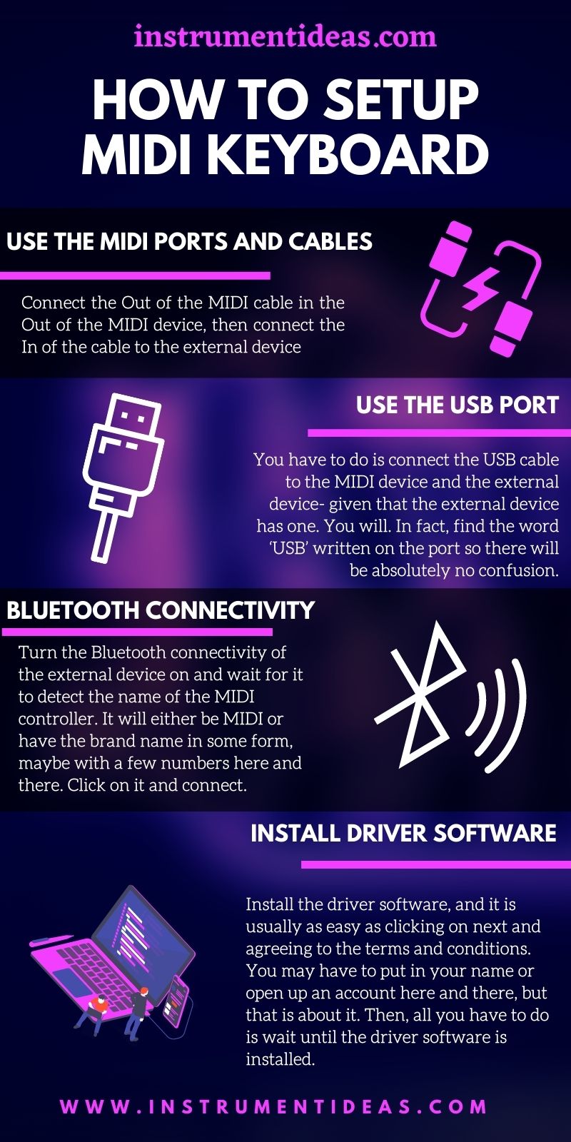 How to setup MIDI Keyboard Musical Instrument Ideas