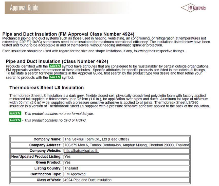 Polyolefin insulation with FM Approved. Warning FM Approved fake