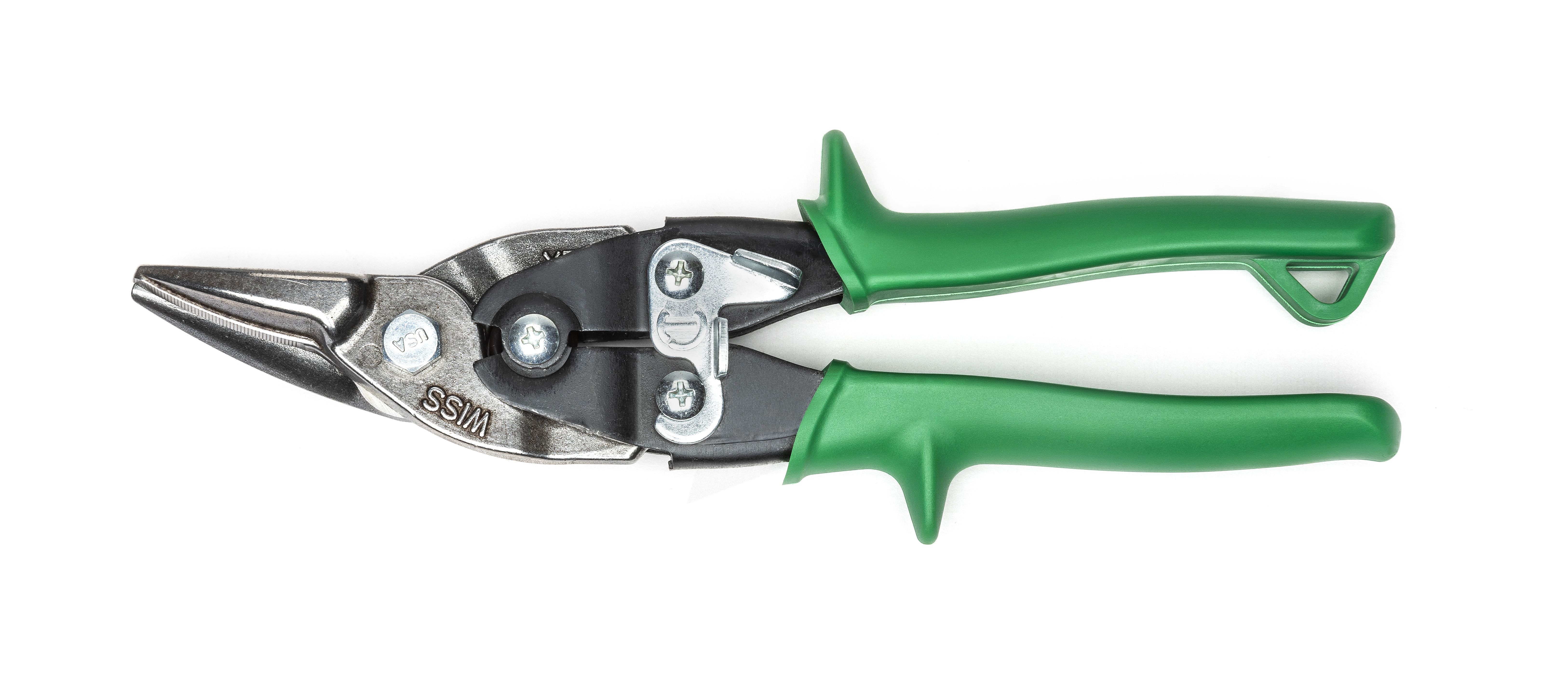 M2R Wiss Snips Aviation Green Handle Cuts Right
