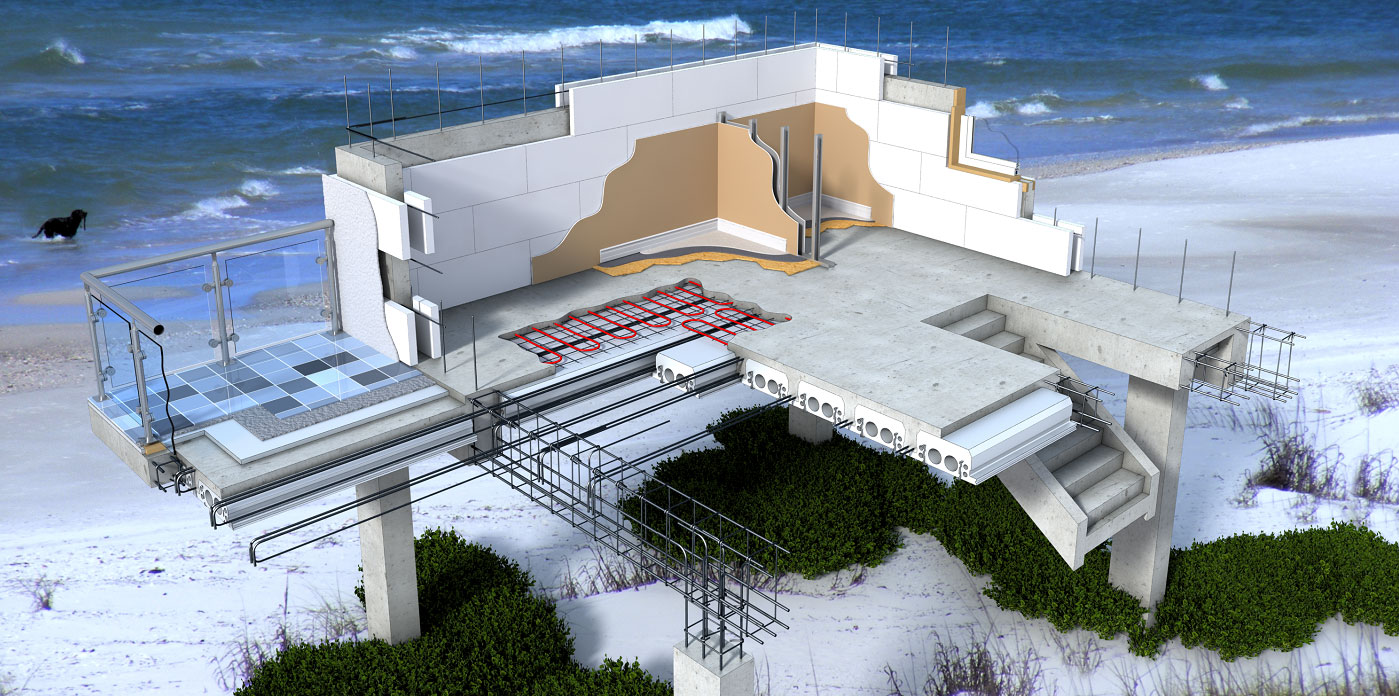 Insulated Floors for Elevated Buildings • InsulDeck Insulated Concrete