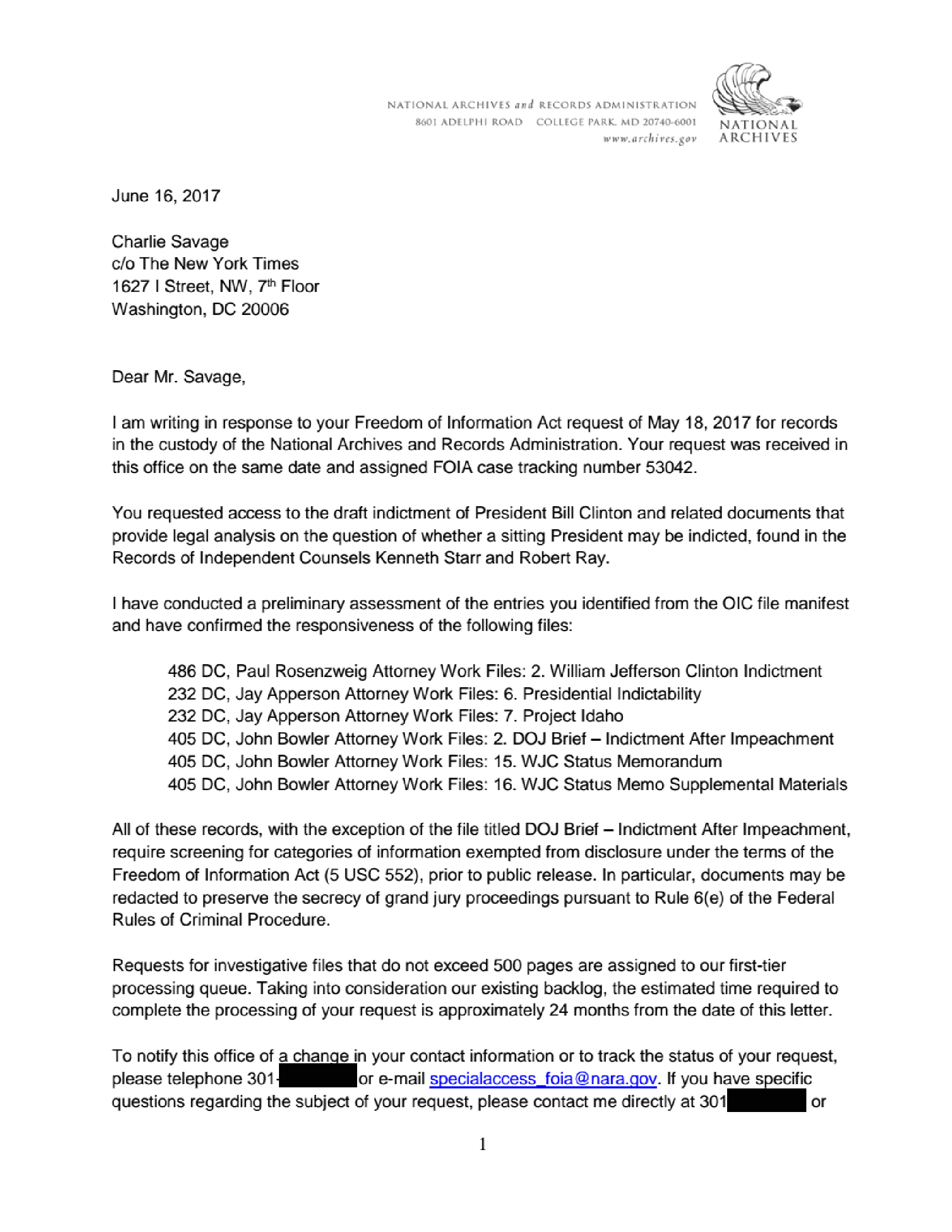 Newly Disclosed Clinton-era Memo Says Presidents Can Be Indicted - The