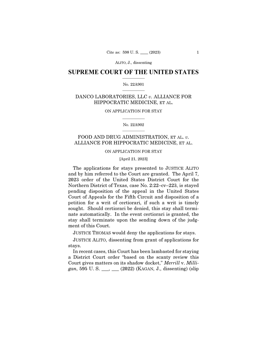 Read the Supreme Court’s Order on Abortion Pill Access The New York Times