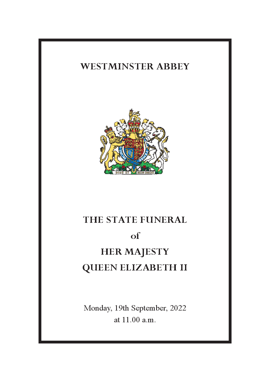 Read the Order of Service for Queen Elizabeth II’s State Funeral The