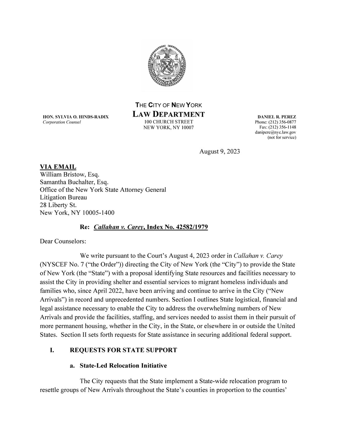 Read the letter The New York Times