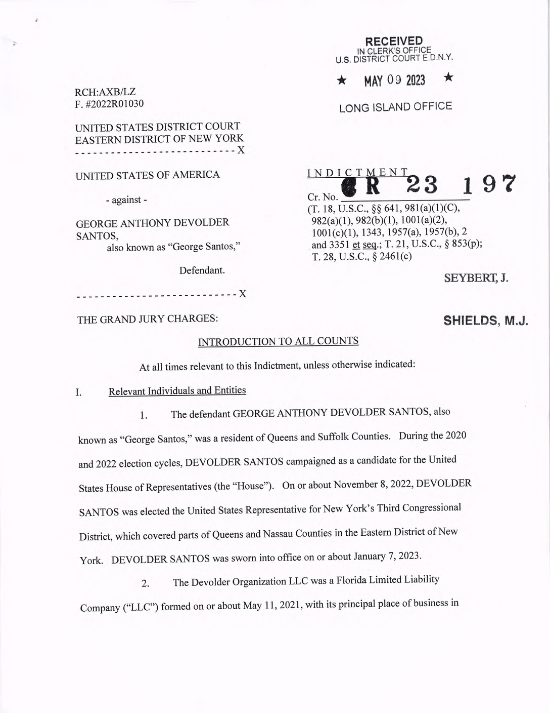 The Santos Indictment, Annotated The New York Times