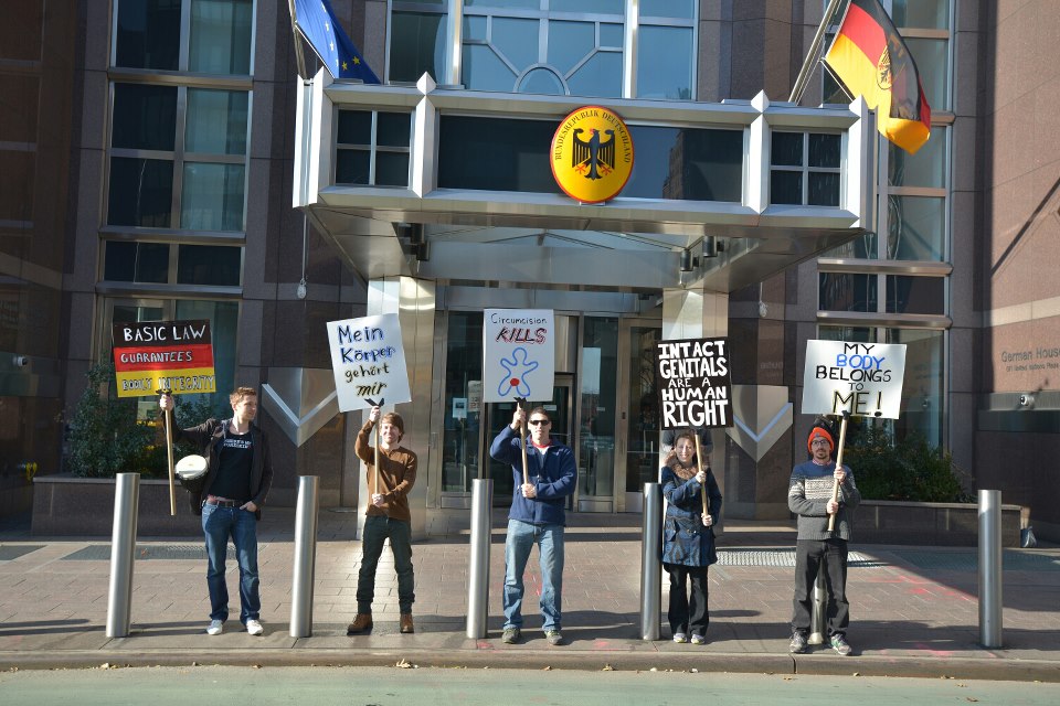 Protest held at NYC German Consulate/United Nations over proposed German circumcision
