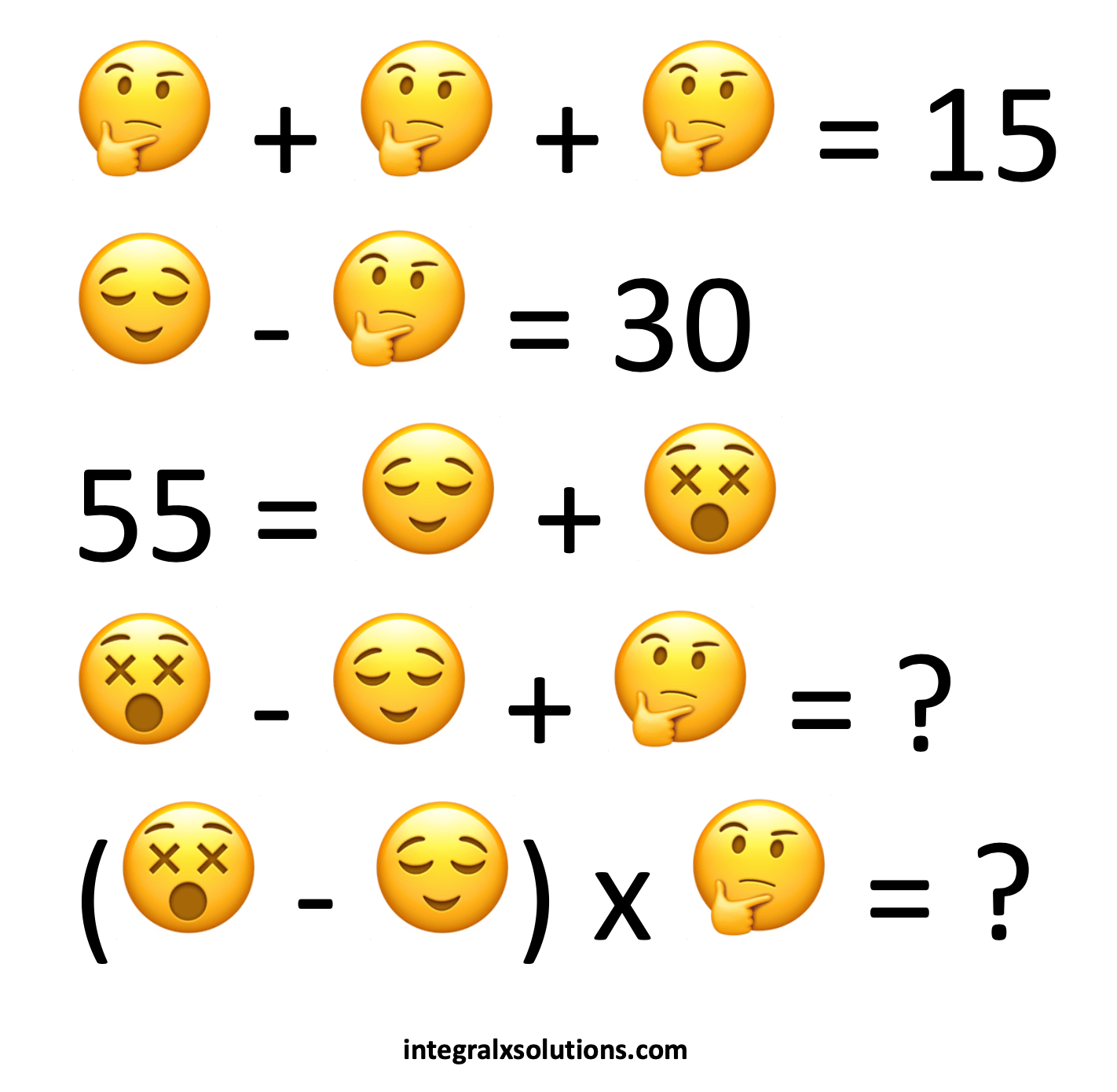 Math Brain Teaser / Puzzle (Emoji) 4 Integralxsolutions