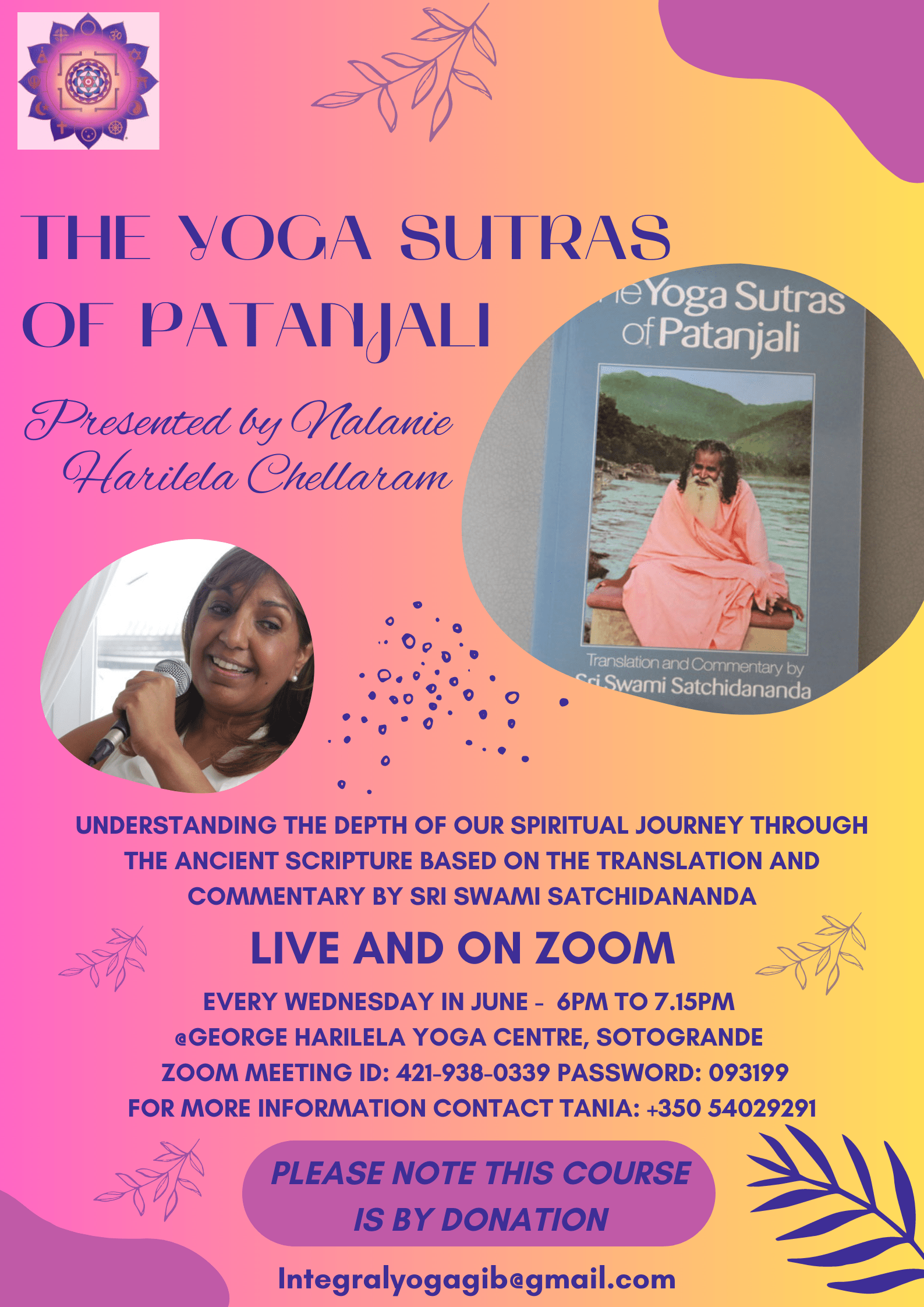 The Yoga Sutras of Sri Patanjali Integral Yoga Centre Gibraltar