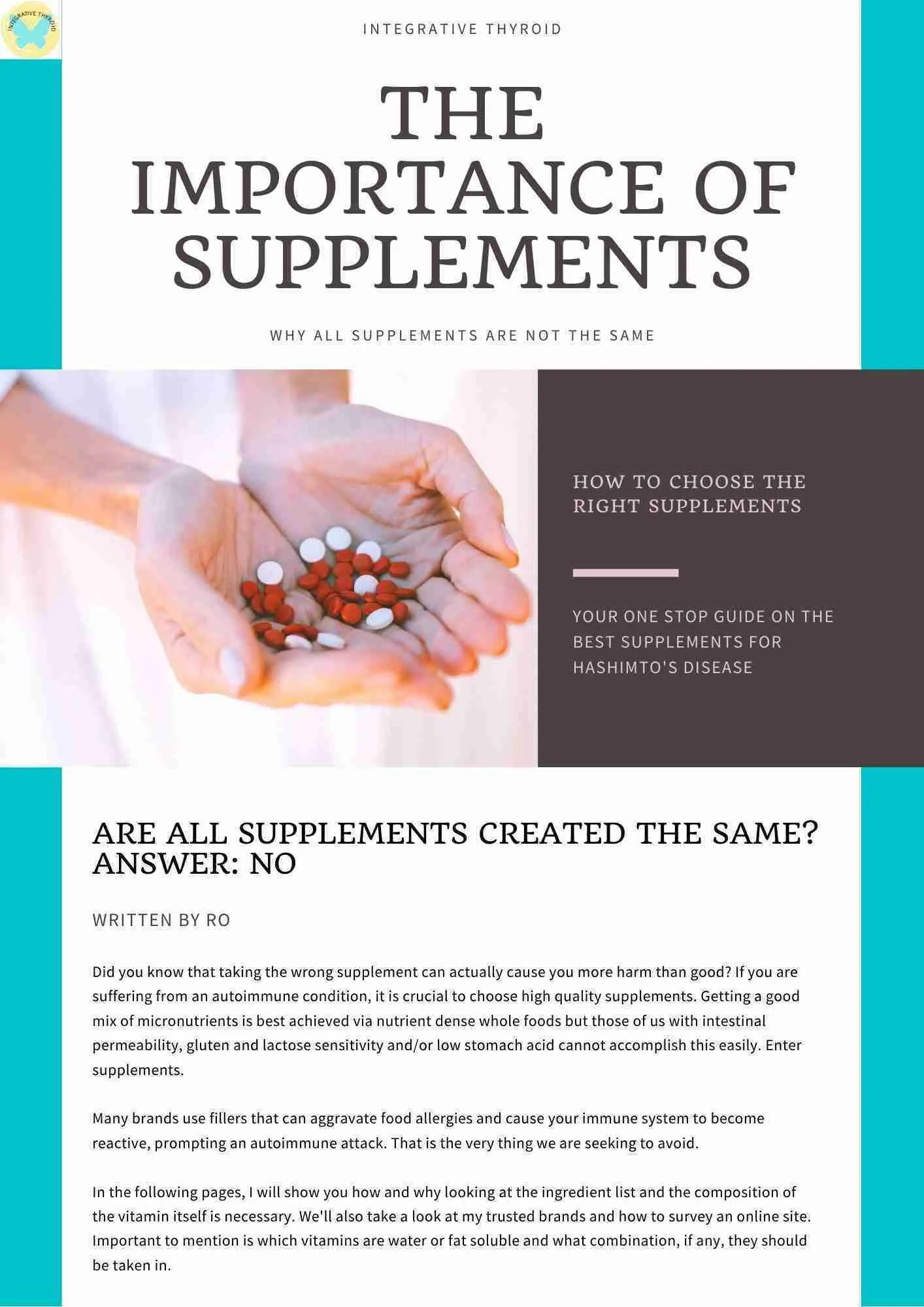 A Guide to The Best Supplements for Hashimoto's Disease