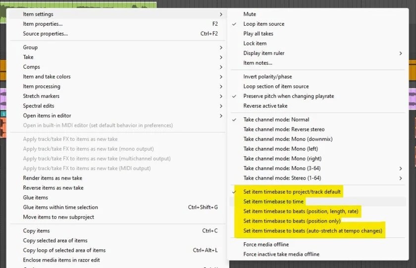 REAPER How To Change Tempo Without Stretching The Pitch