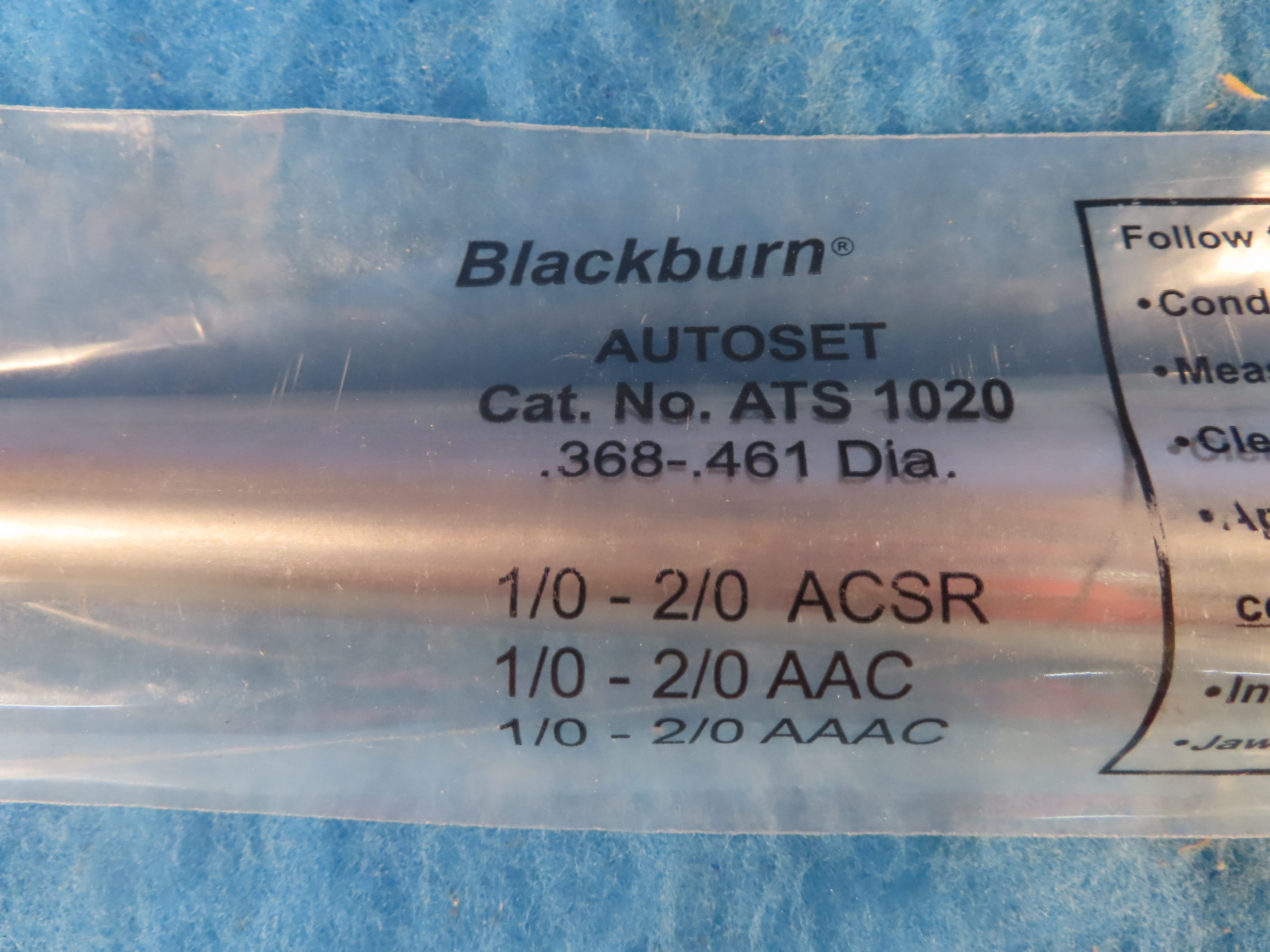 BLACKBURN AUTOSET ATS1020 .368.461 DIA TENSION SPLICE Integrity Electric Direct