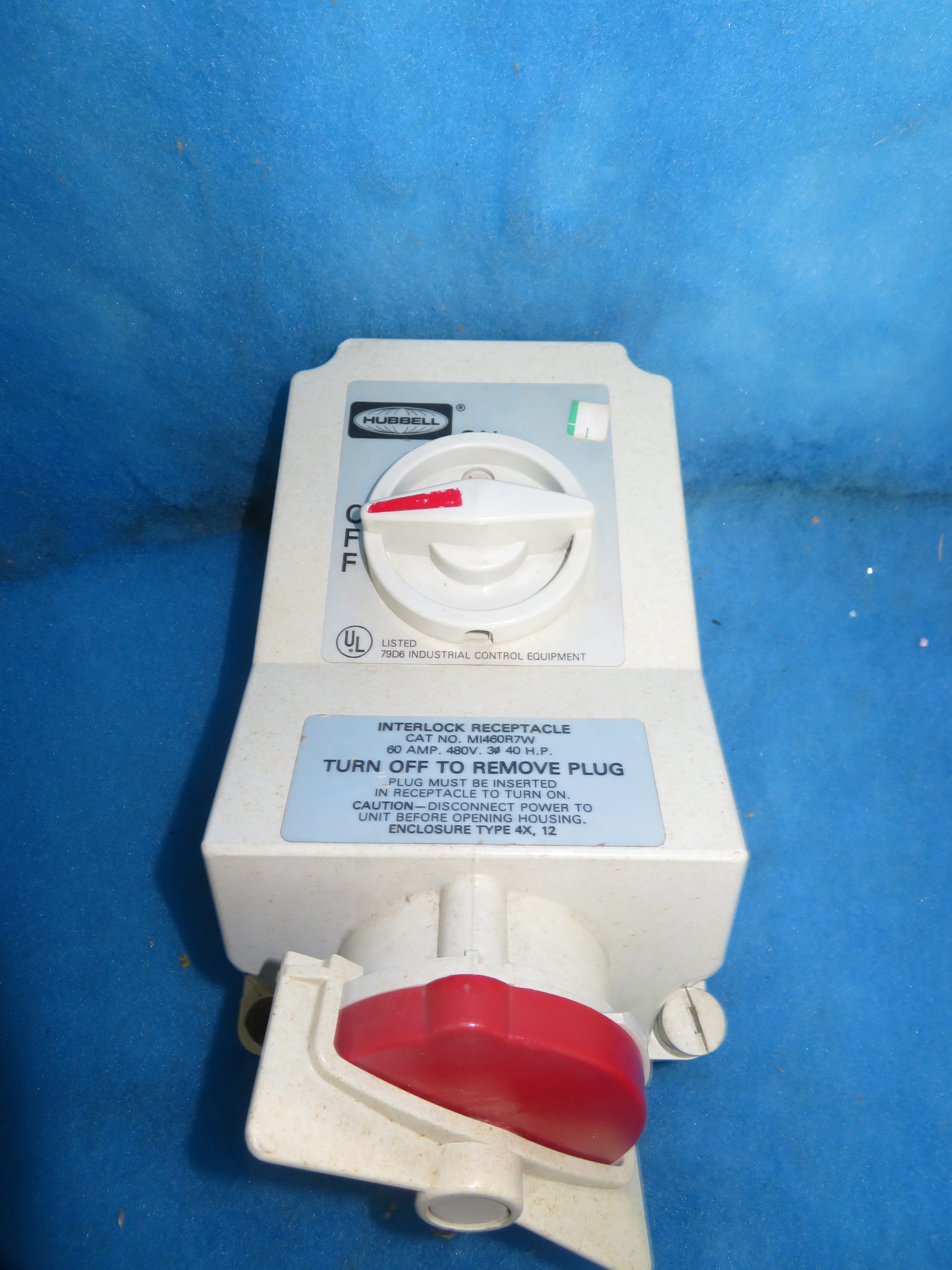 Hubbell MI460R7W 60A Interlock Receptacle + 1 Year Warranty Integrity