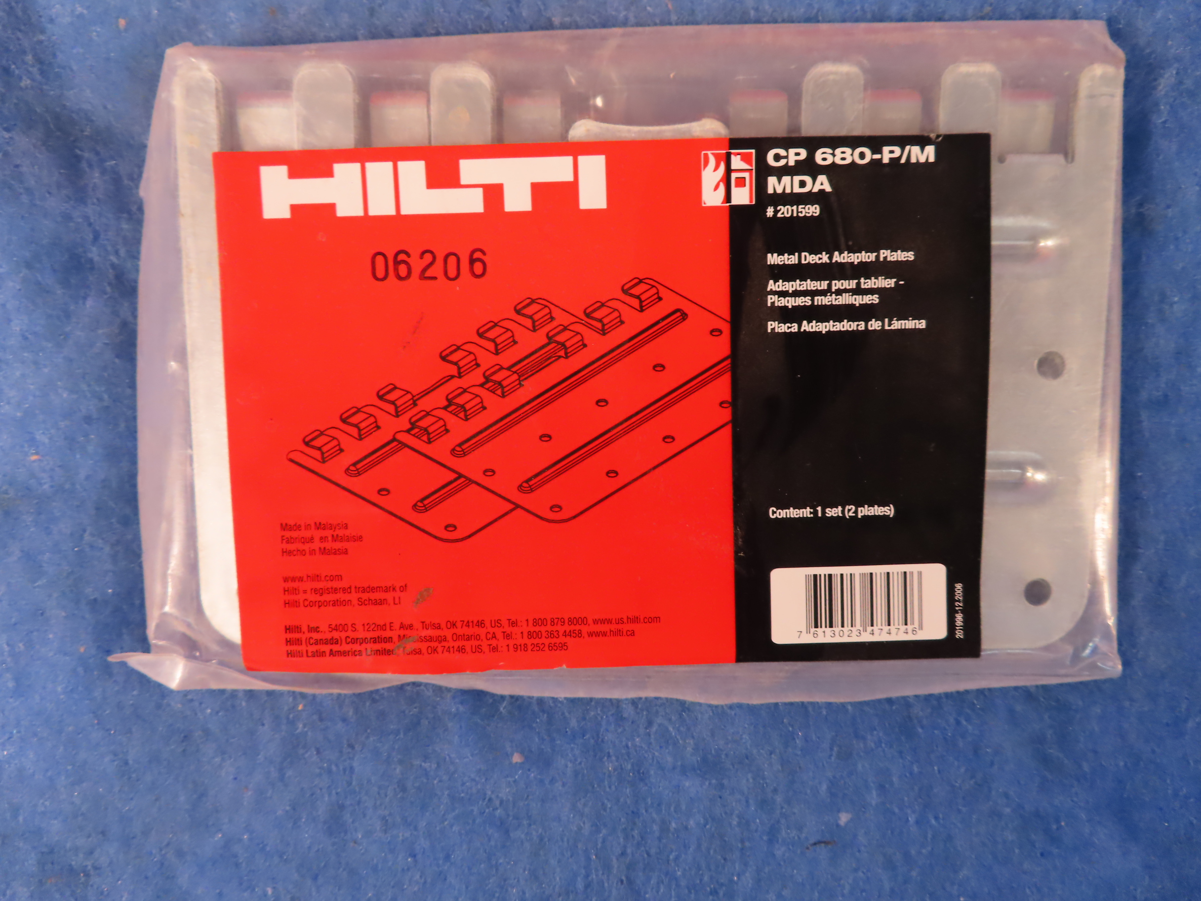 HILTI CP 680-P/M 201599 METAL DECK ADAPTOR PLATES 3BOXES 10PER BOX