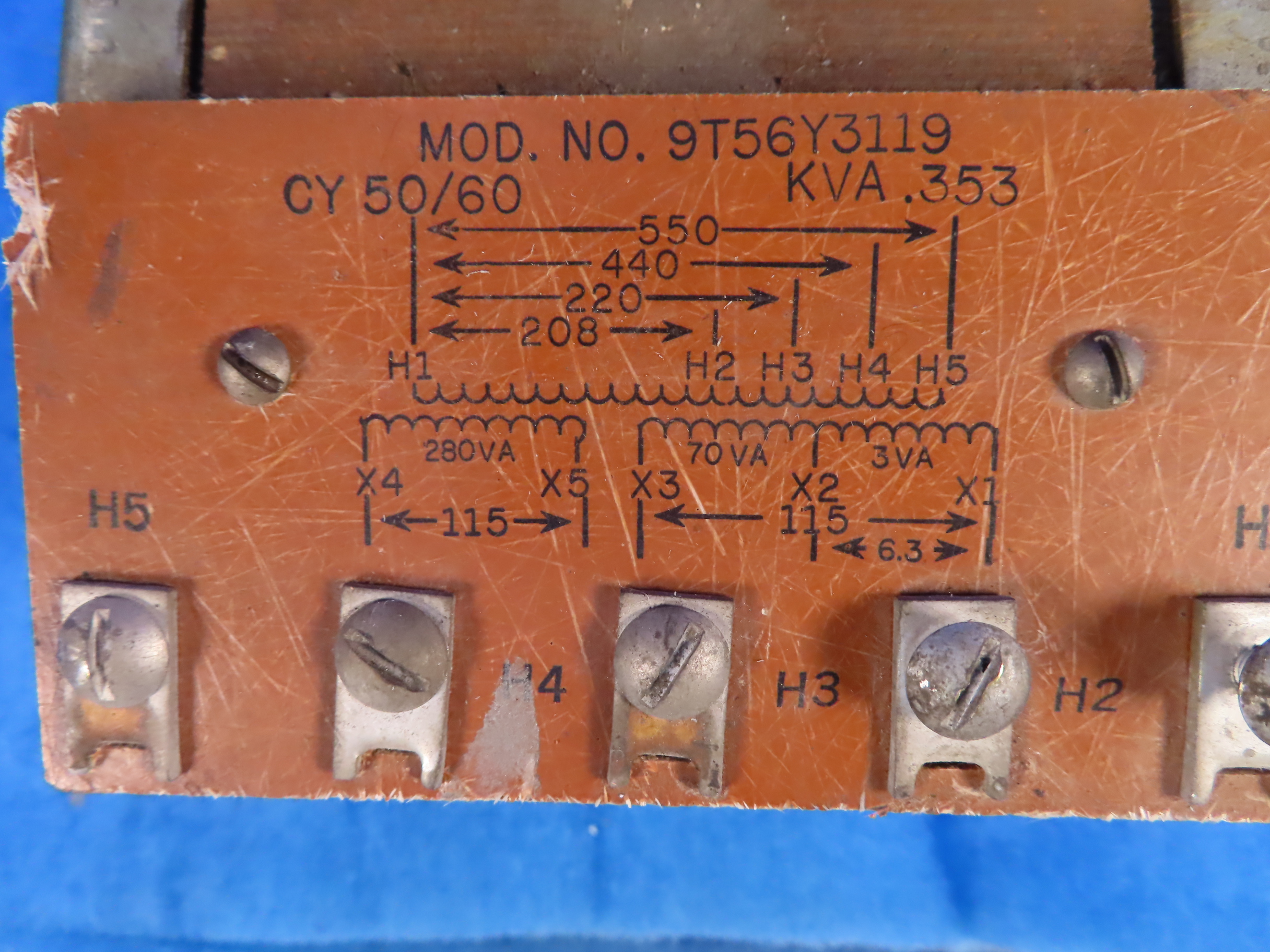 GE TRANSFORMER 9T56Y3119 .353KVA 3A 1YEAR WARRANTY Integrity Electric