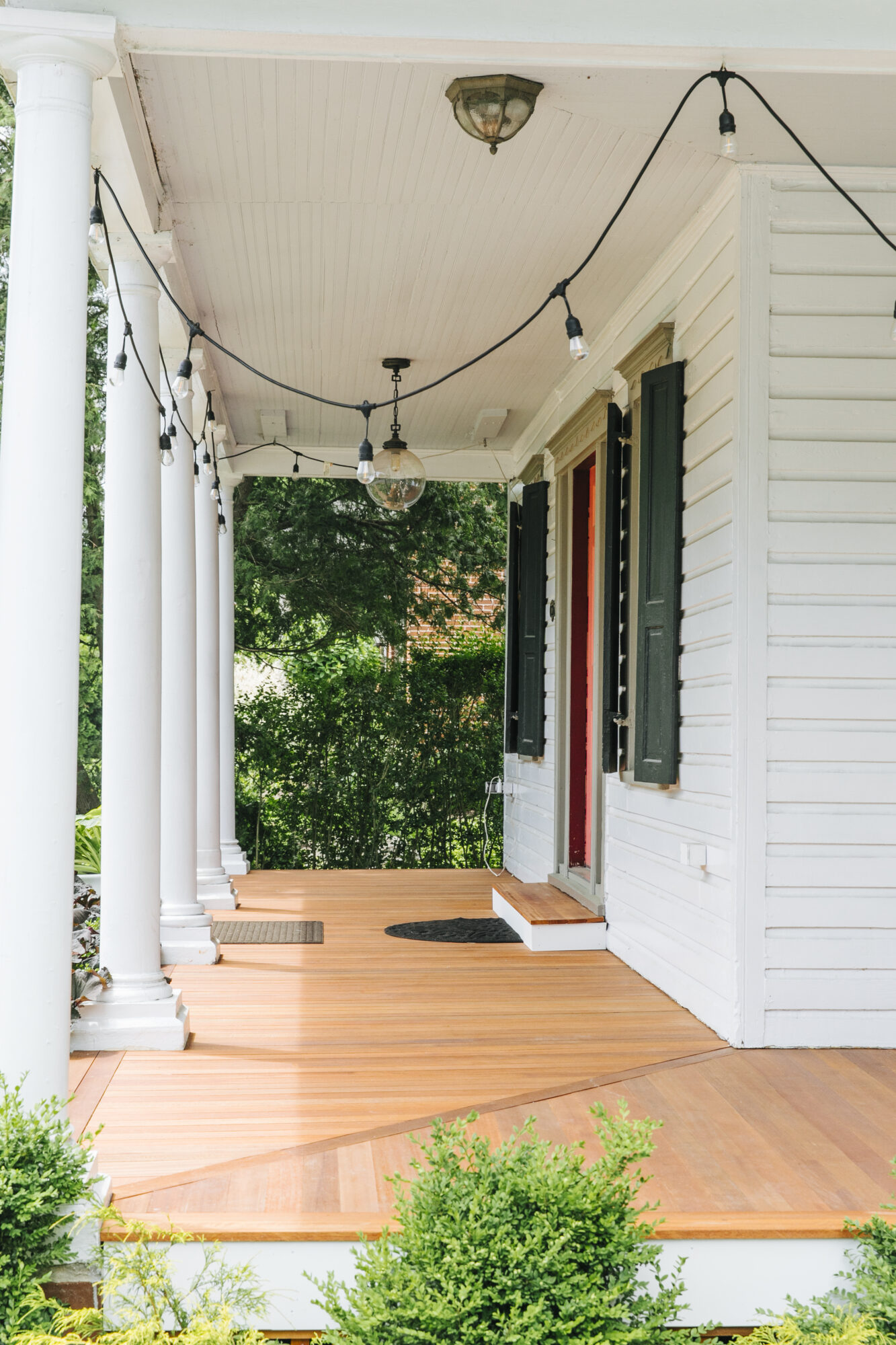 Mahogany Porch with pressure treated framing