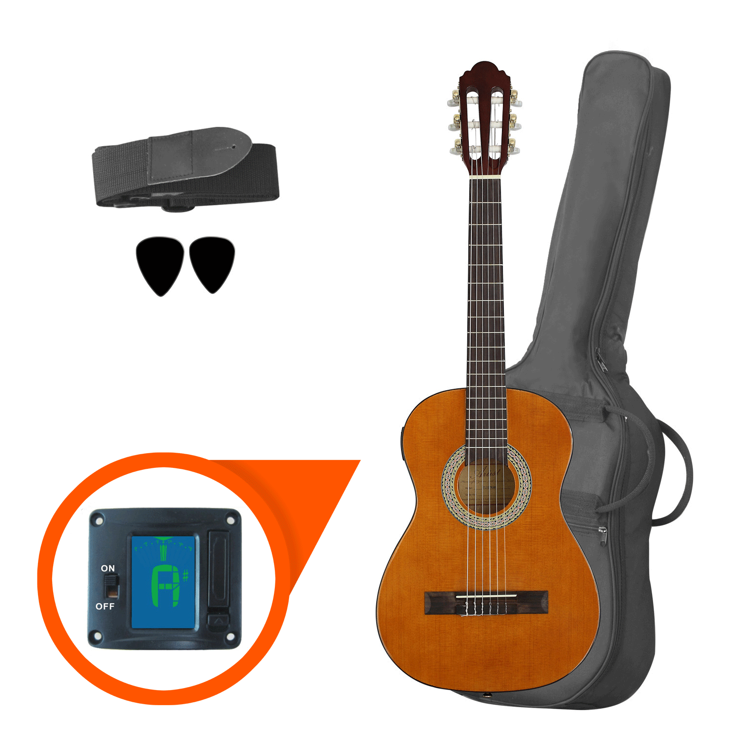 Classical Nylon String Guitar 1/2 Size InteGuitar