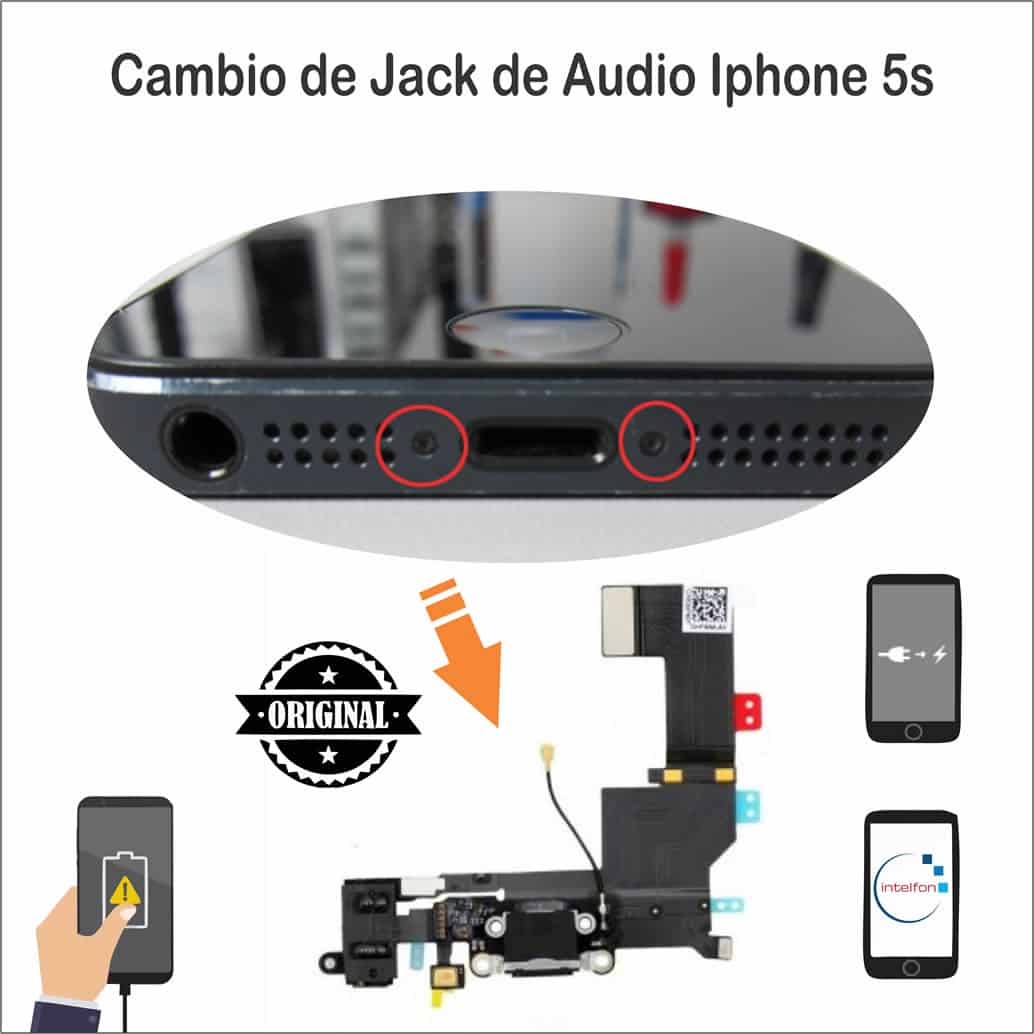 Cambiar jack audio iPhone 5S Intelfon.es