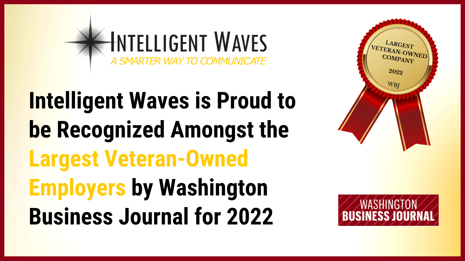 Intelligent Waves Largest VeteranOwned Company WBJ 2022