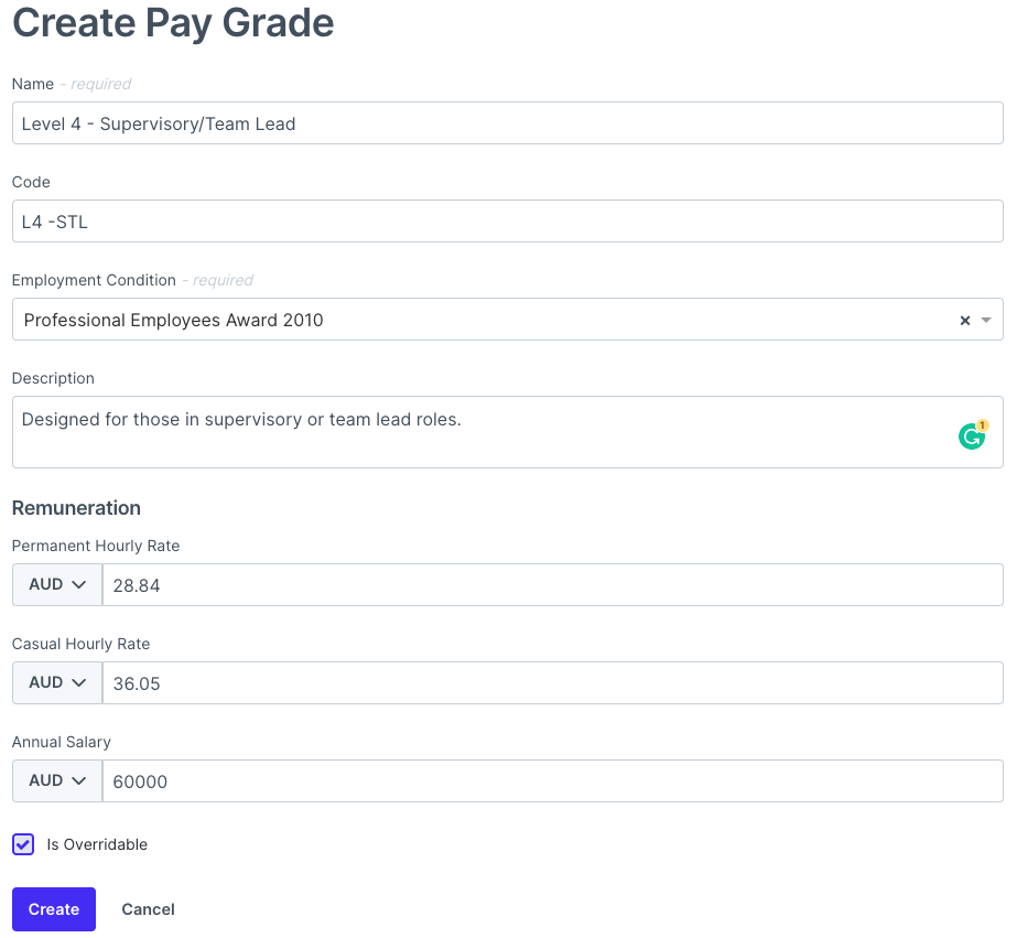 Using Pay Grades intelliHR Support Portal