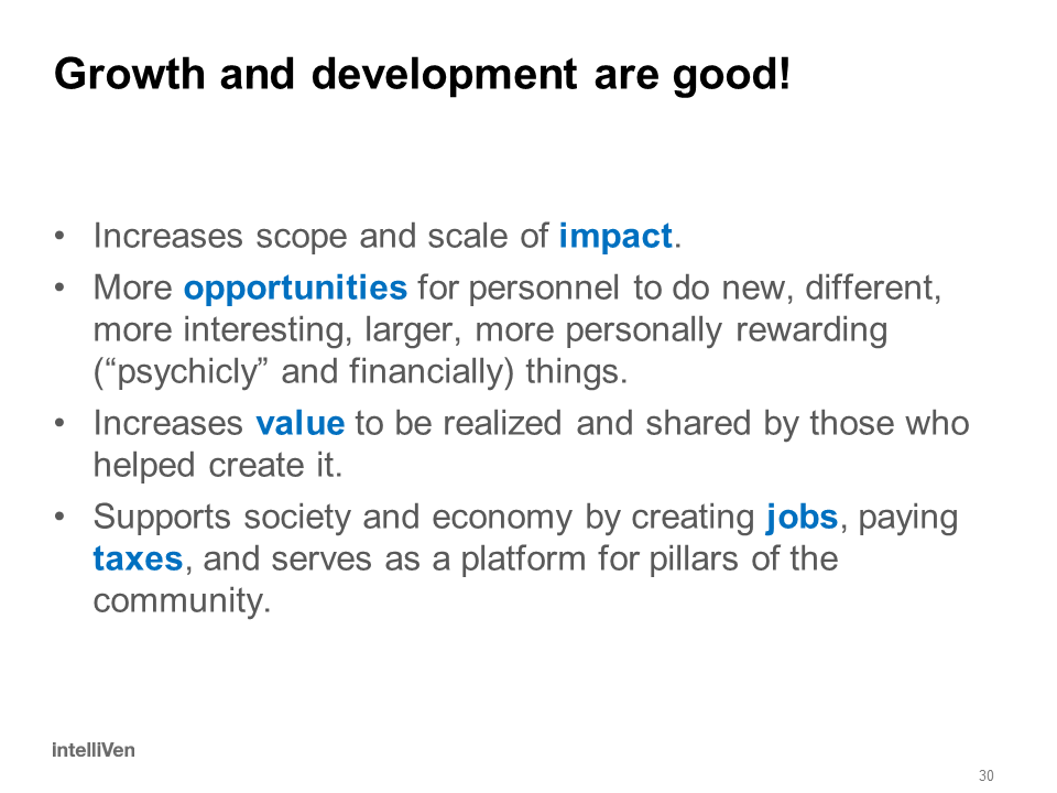 Why growth is good and money matters