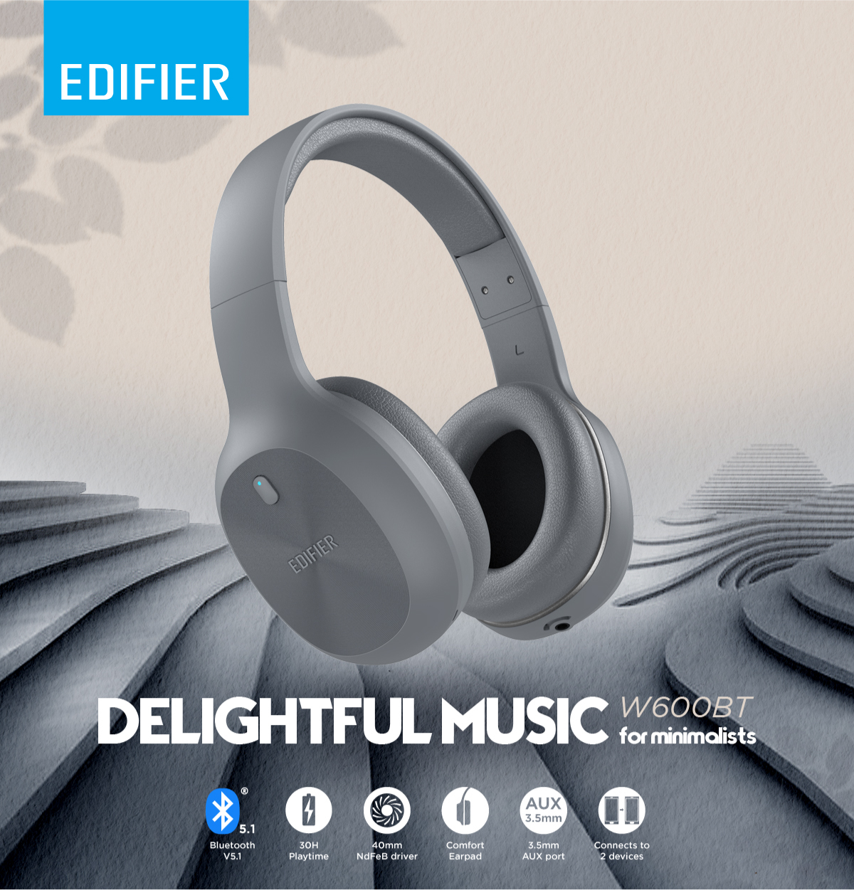 Edifier W600BT Bluetooth Headphone with mic Edifier Malaysia