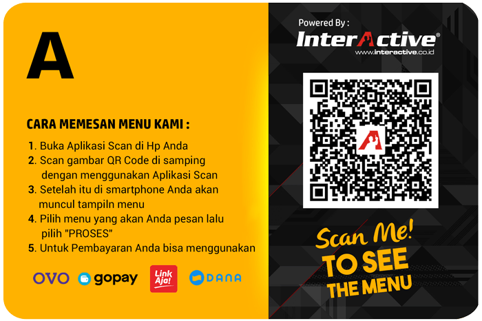 InterActive MyOrder QR Code Self Order QR Code, Order makanan dengan