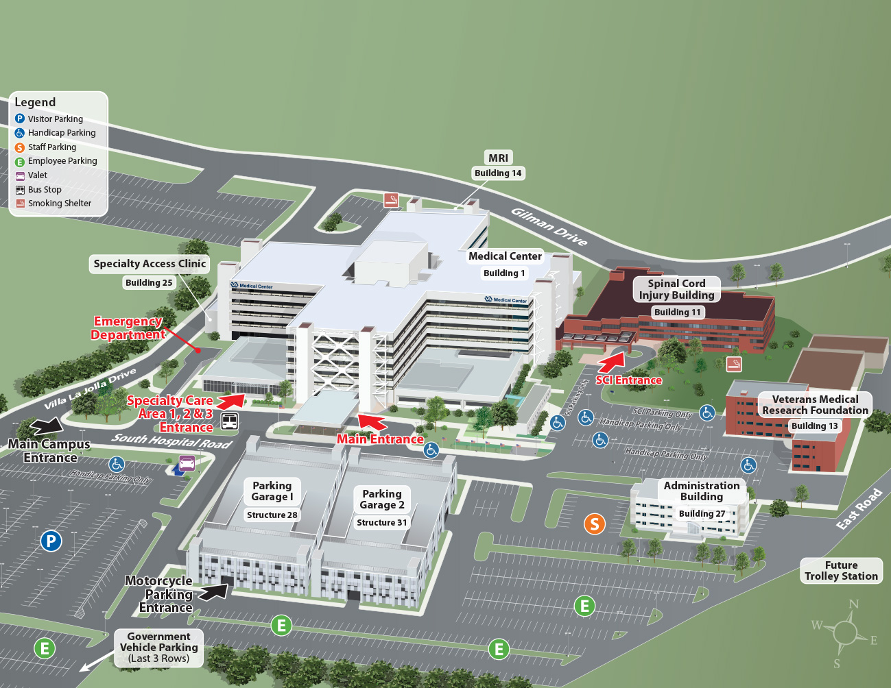 VA San Diego Healthcare System Campus Map