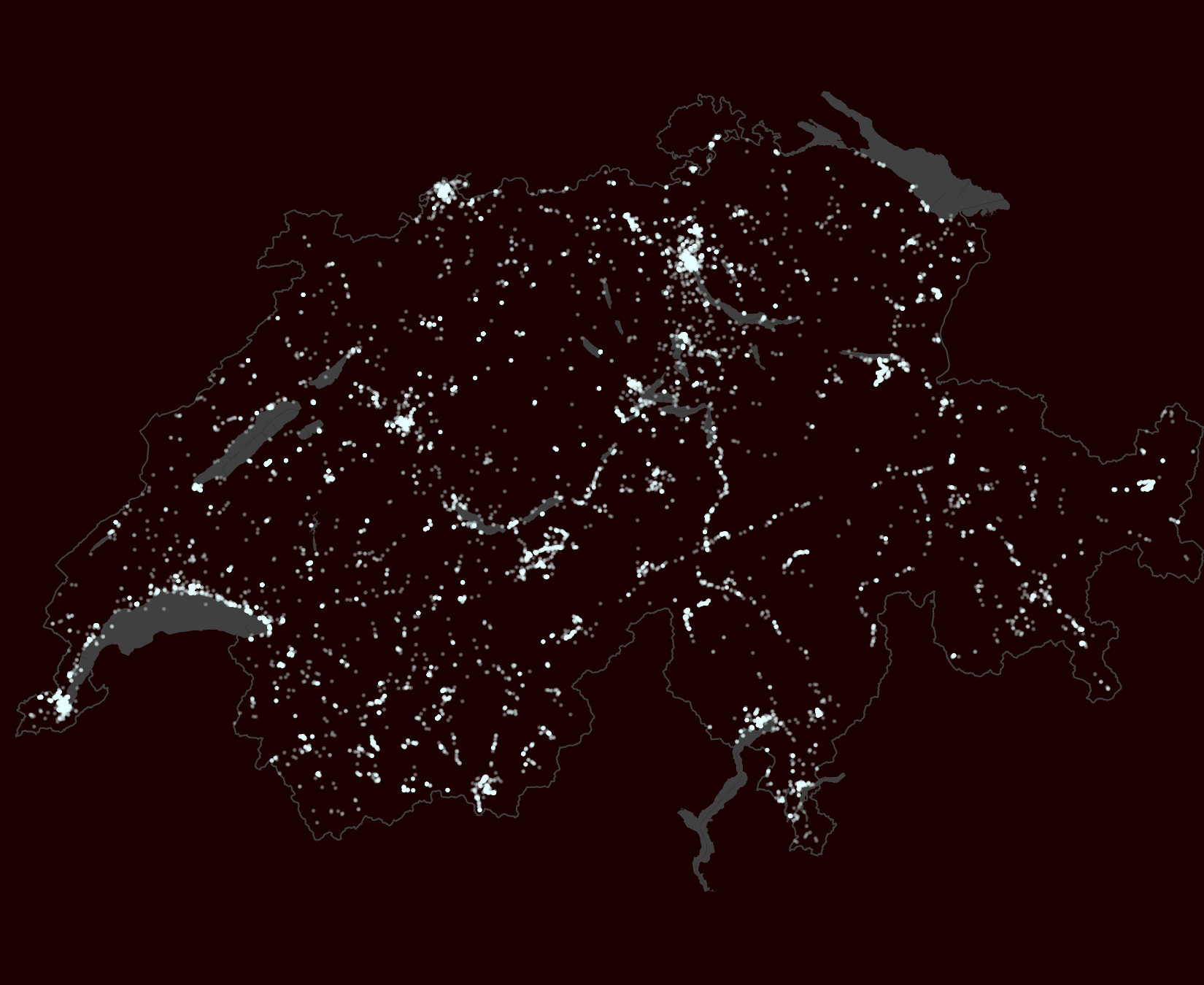 Switzerland Population Density Map