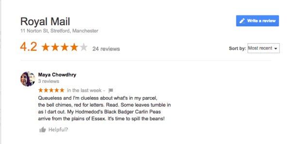 royal mail stretford - google review