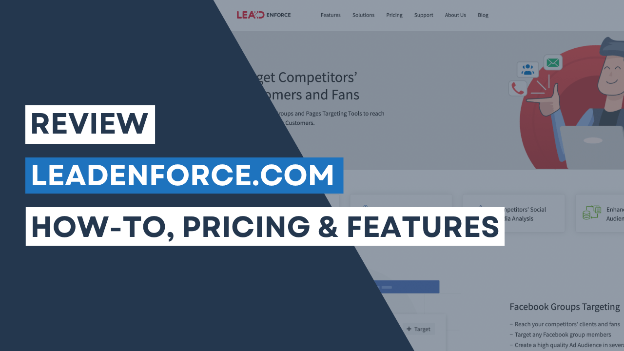LeadEnforce Review, howto target Facebook pages & groups