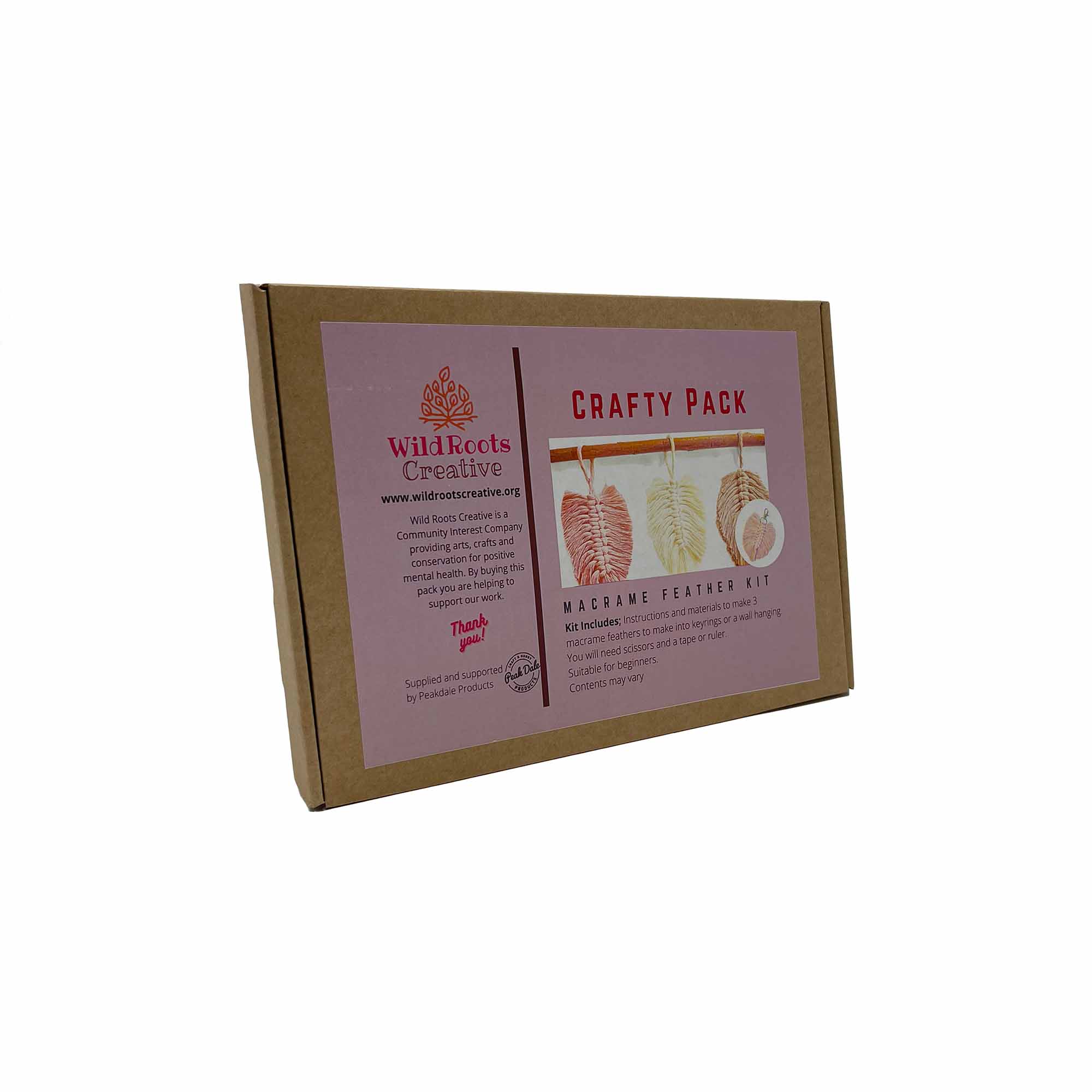 Crafty Pack Macrame Feather Kit Wild Roots Creative