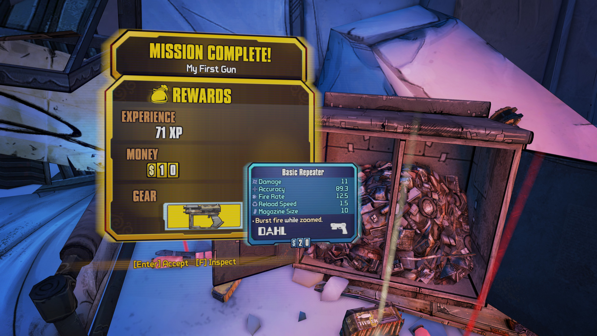 Mission complete Borderlands 2 Interface In Game